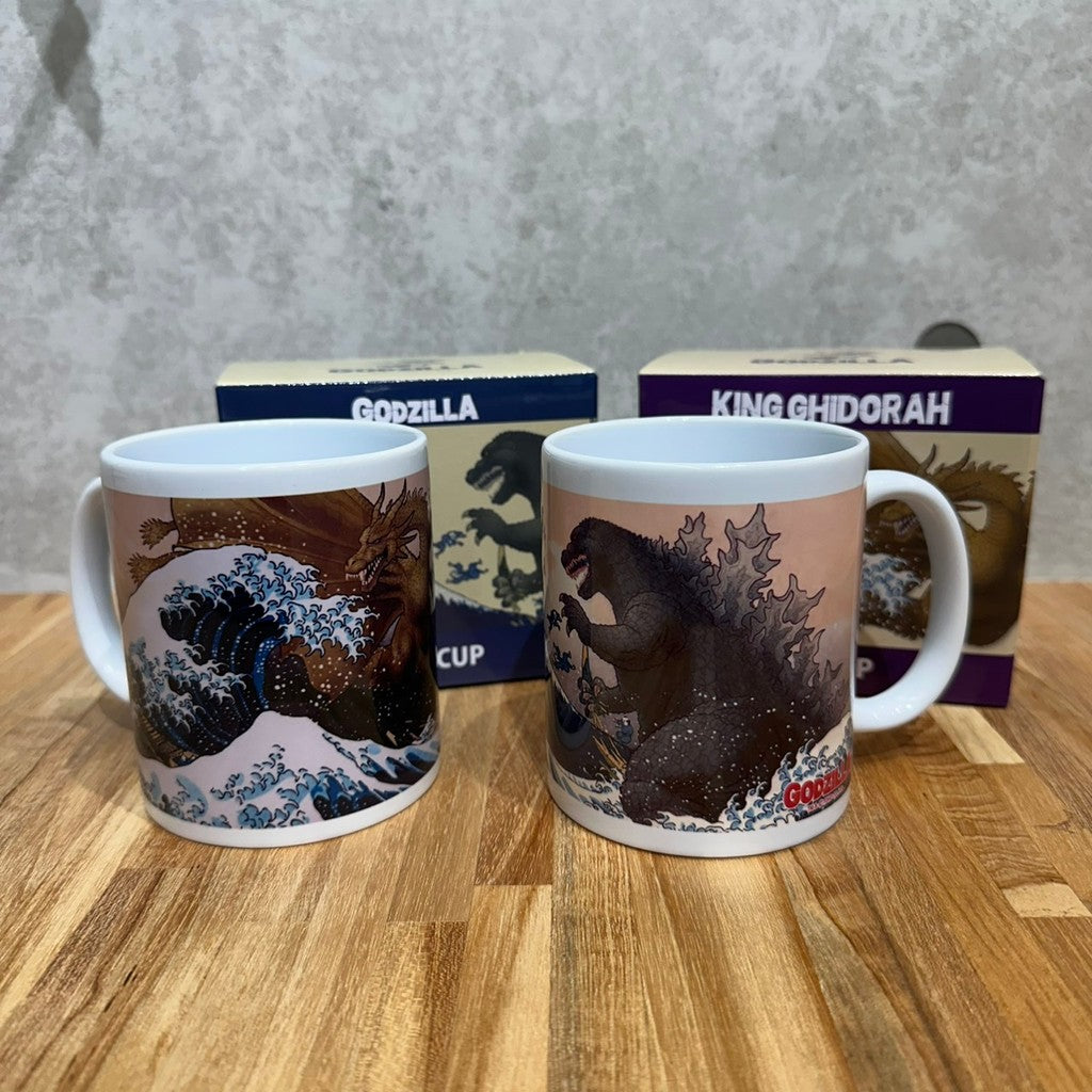 日本限定【Godzilla】浮世繪 哥吉拉 馬克杯 | 神奈川沖浪裏 基多拉 富嶽三十六景
