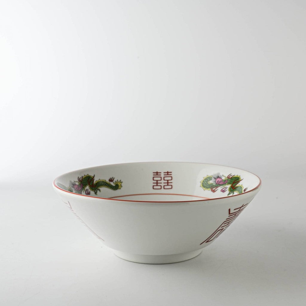 日本製 美濃燒 白龍復古拉麵碗 | 910/1400cc 中華料理 白卷龍 壽碗公