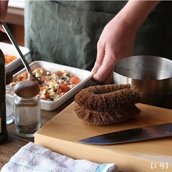 日本製 龜之子百年棕刷 | 不傷鍋具 天然菜瓜布 鐵鍋刷 硬毛刷 棕梠刷
