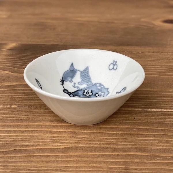 日本製 美濃燒 小偷貓咪陶瓷餐碗 11.5cm|貓咪碗 斗笠碗 丼飯碗