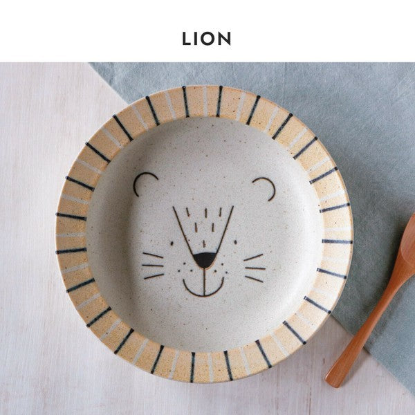 日本製 Awasaka MOGUMOGU 美濃燒 動物造型深盤 | 咖哩盤 點心 耐摔防溢