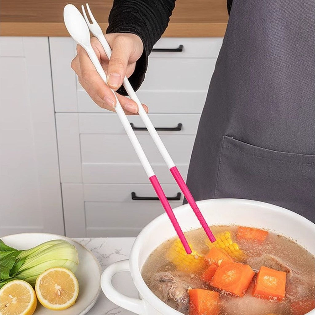 日本製 ECHO 矽膠 多功能料理筷 30cm | 防滑 矽膠 撈麵筷 炸物筷 長筷 公筷