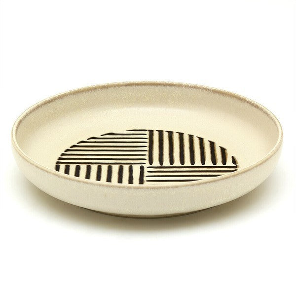 日本製 美濃燒 窯變條紋深盤 兩色可選 | 義大利麵盤 深碗 懷舊質樸