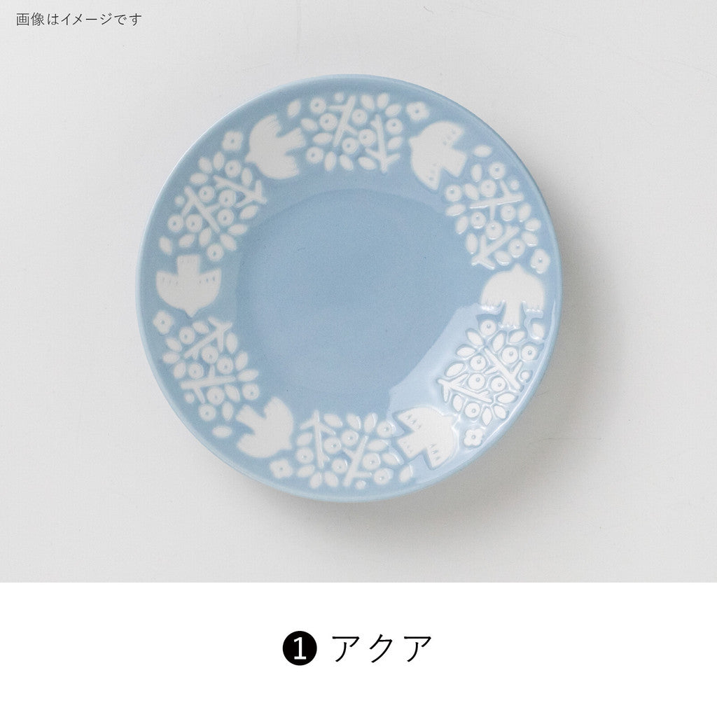 日本製 美濃燒 LINTU 小鳥植物盤子︱陶瓷盤 盤子 甜點盤 北歐風