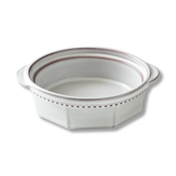 日本製 美濃燒 ROOTS Colline 法式圓點雙耳圓形烤盤 焗烤盤 14.5cm| 燉菜盤 湯碗