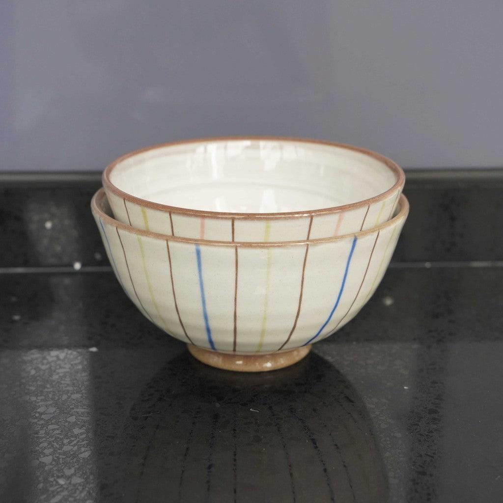 日本製 KAKUNI &. 美濃燒 日式簡約十草對碗 粉 青|飯碗 陶瓷碗 餐碗 夫妻碗