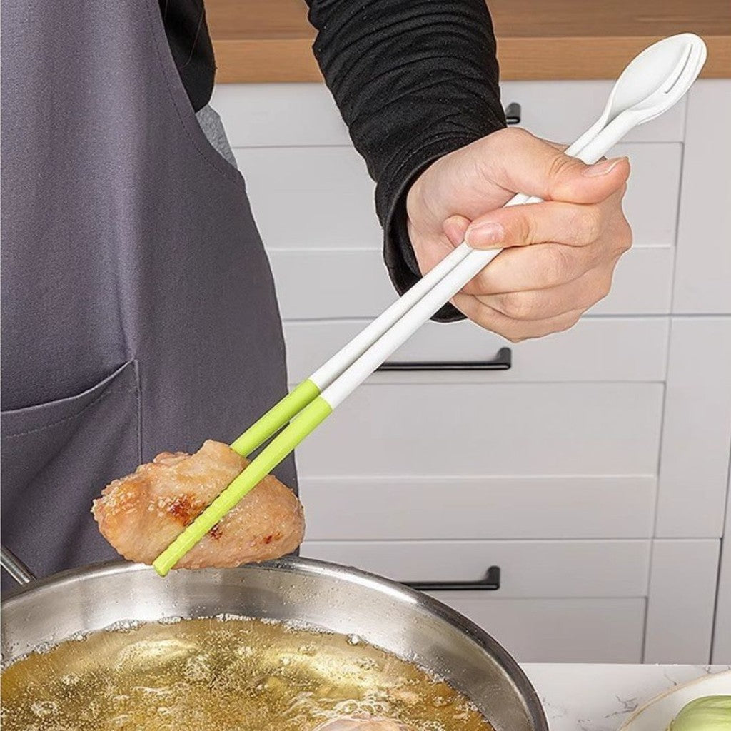 日本製 ECHO 矽膠 多功能料理筷 30cm | 防滑 矽膠 撈麵筷 炸物筷 長筷 公筷