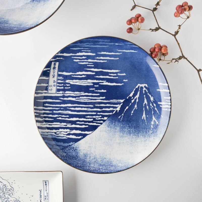 日本製 美濃燒 凱風快晴 浮世繪碗盤 | 富士山 葛飾北齋 富岳三十六景