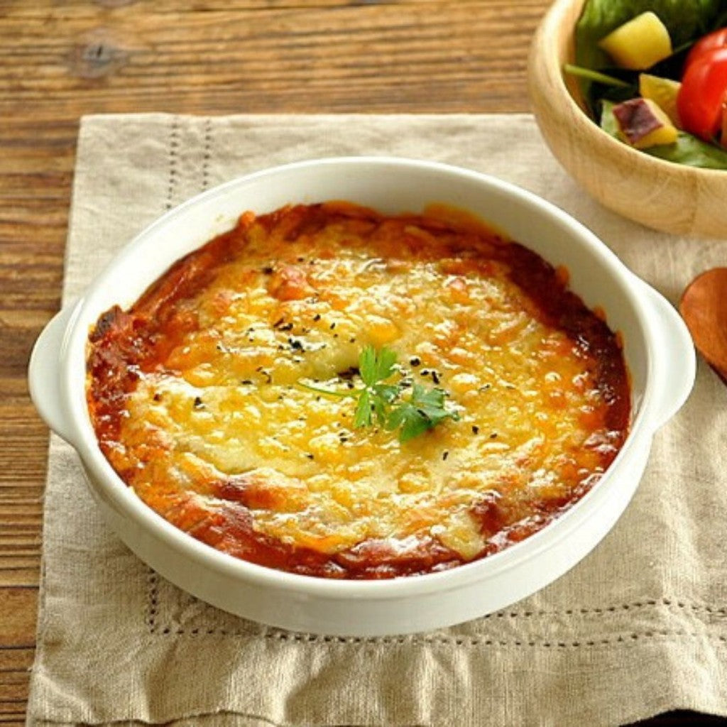 日本製 美濃燒 白色雙耳焗烤盤 | 陶瓷 焗烤盤 多功能 烘焙 小烤盤 雙耳烤皿