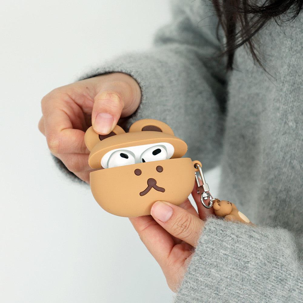 韓國 Romane 早午餐兄弟 熊熊 AirPods3矽膠保護套 附吊飾|耳機殼 耳機保護套
