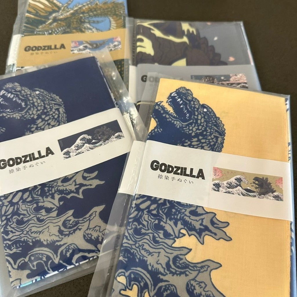 日本限定【Godzilla】哥吉拉 浮世繪 掛布 手帕巾 門簾 90x35cm | 哥吉拉收藏 手拭布
