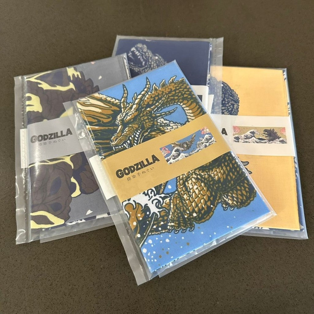 日本限定【Godzilla】哥吉拉 浮世繪 掛布 手帕巾 門簾 90x35cm | 哥吉拉收藏 手拭布