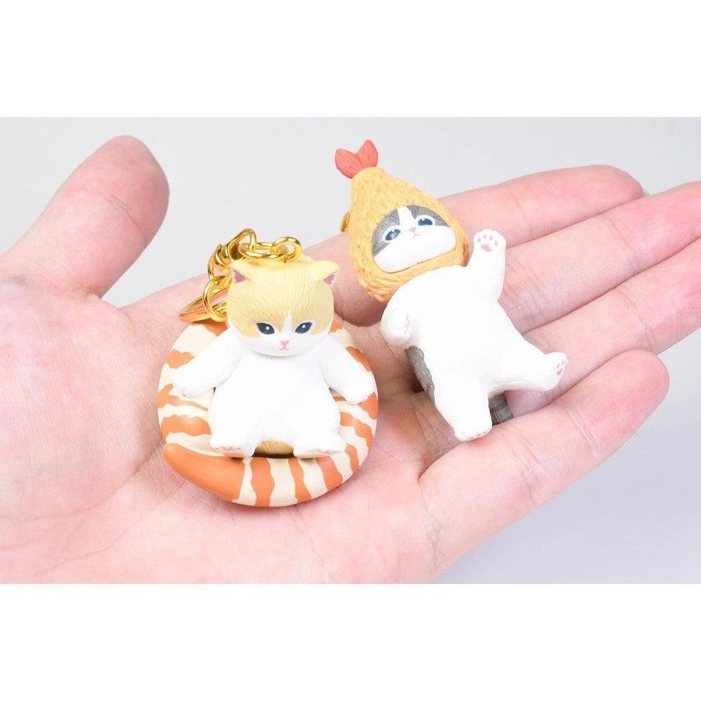 日本 KITAN CLUB 奇譚 貓福珊迪炸蝦貓公仔鑰匙圈 mofusand 扭蛋