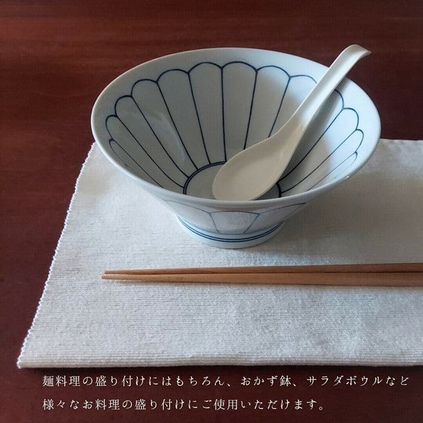 日本製 美濃燒 花一輪 花型拉麵碗 丼碗 兩色可選 | 大碗公 丼飯碗 斗笠碗