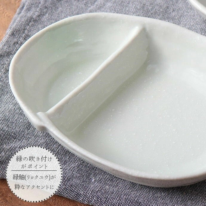 日本製 美濃燒 Awayuki 陶瓷分隔盤︱配菜盤 水餃盤