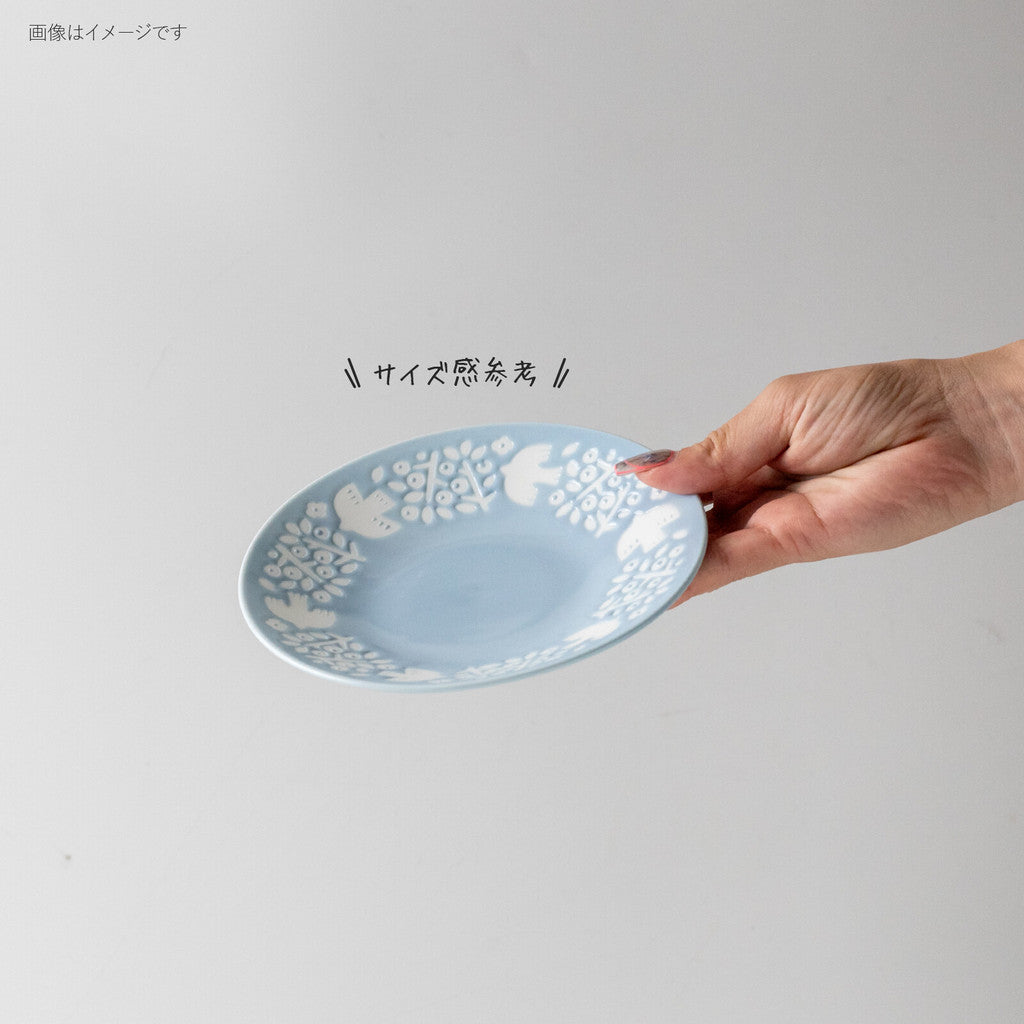日本製 美濃燒 LINTU 小鳥植物盤子︱陶瓷盤 盤子 甜點盤 北歐風