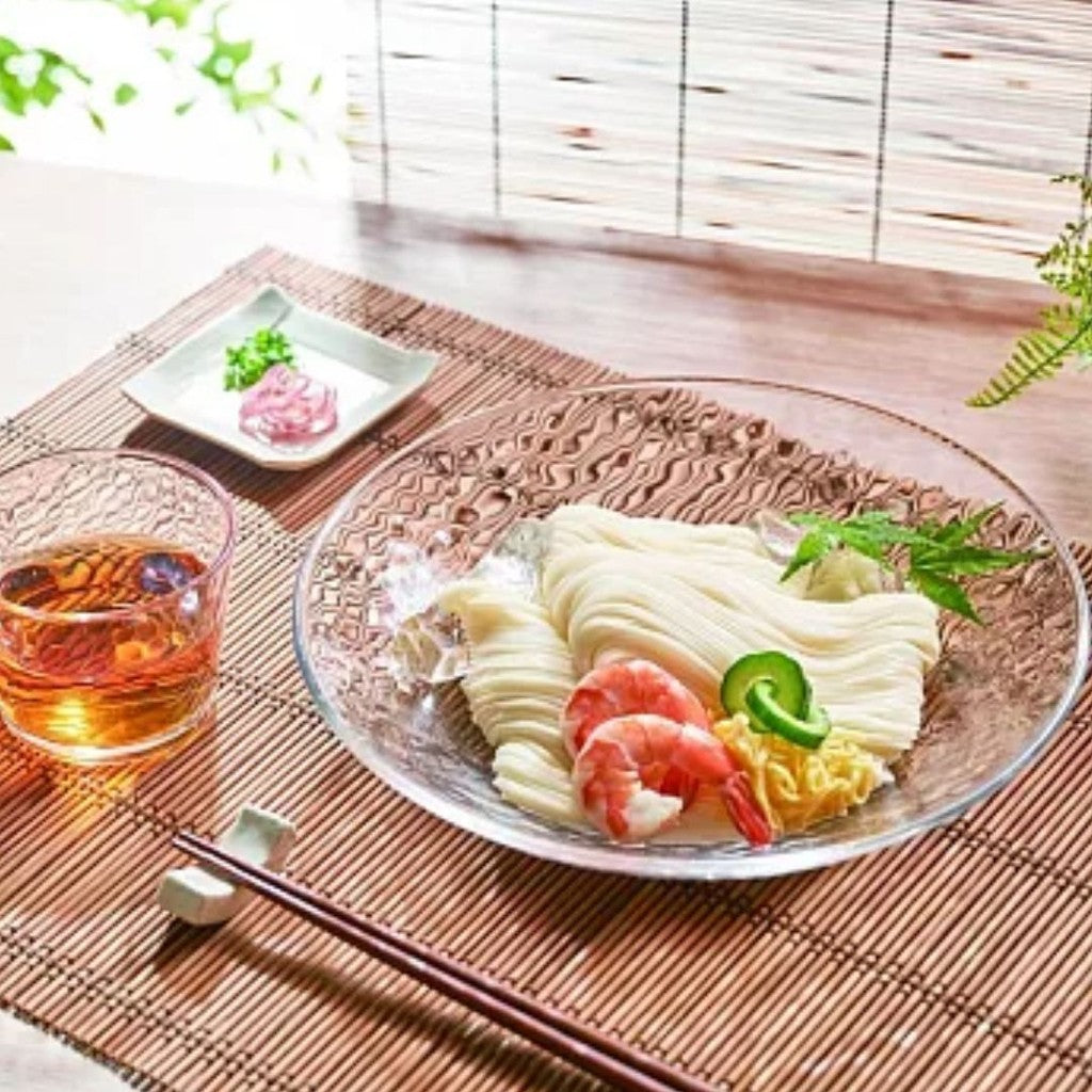 日本製 東洋佐佐木 Toyo-Sasaki 錘紋玻璃淺盤 兩色 | 沙拉盤 涼麵 冷麵 蕎麥麵 剉冰盤