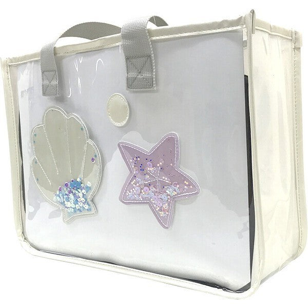 日本 jou jou lier 防水PVC透明兒童收納包 | 沙灘包 游泳袋 防水托特包