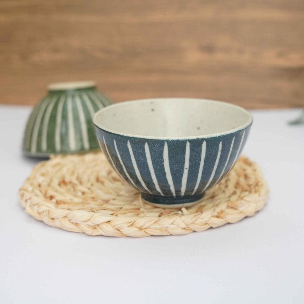 日本製 美濃燒 手工日式可愛線條 圓點陶瓷飯碗 |餐碗 日本碗 日式餐具