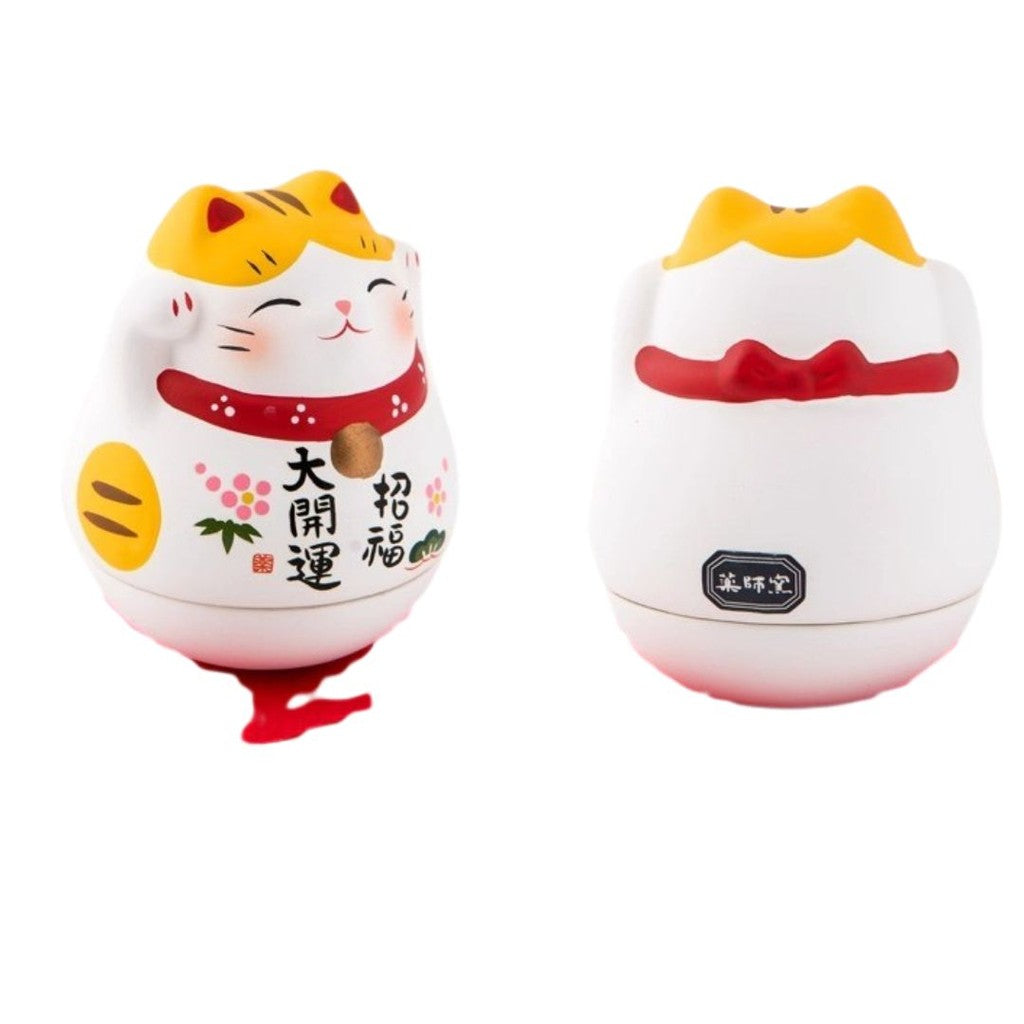 日本 藥師窯 不倒翁招財貓 8cm | 幸福不倒 招福大開運 辦公擺飾 桌面擺飾