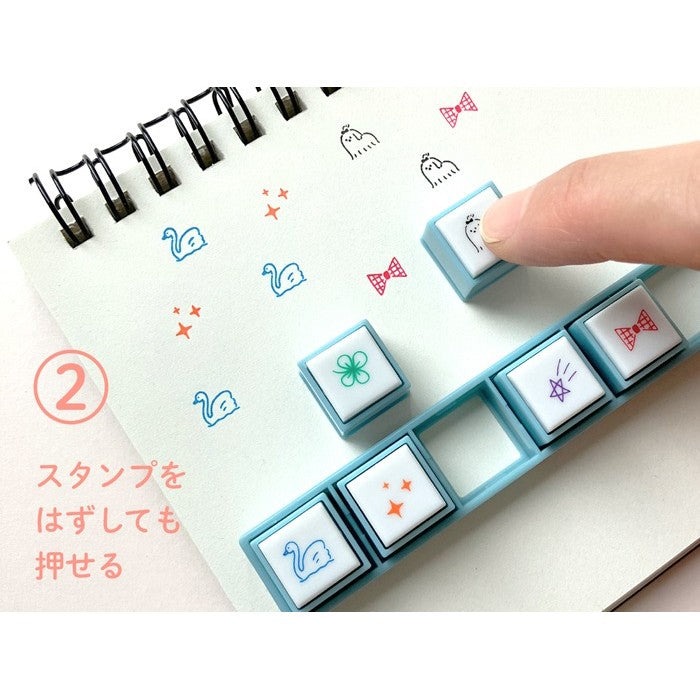 日本 KODOMO NO KAO Pochitto Pick!可拆卸連續按壓印章 | 手帳印章 連續印章