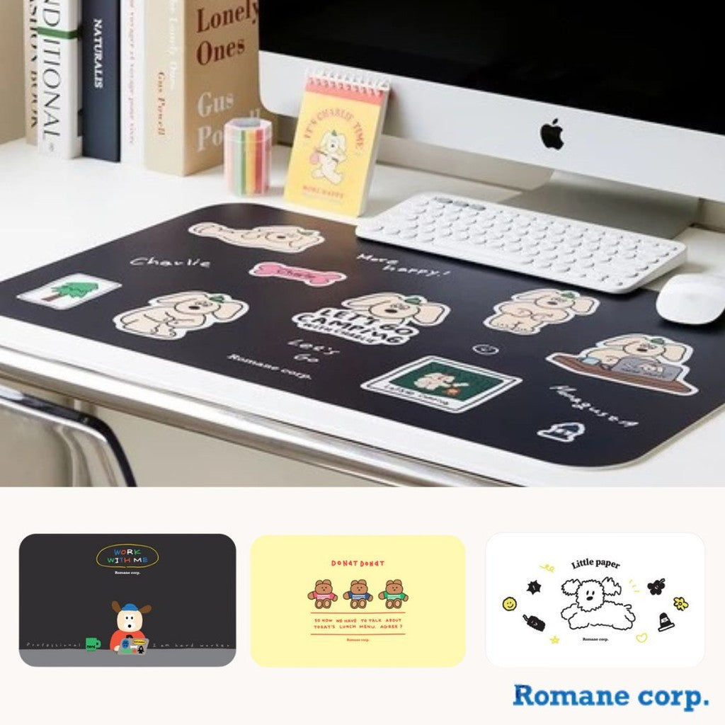 韓國 Romane 可愛插圖電腦桌墊 | 餐墊 滑鼠墊 電腦桌墊 辦公桌墊 書桌墊