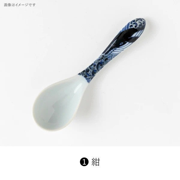 日本製 美濃燒 白波鯨魚餐具系列 | 丼飯碗 湯匙 筷子 湯碗 飯碗 鯨魚