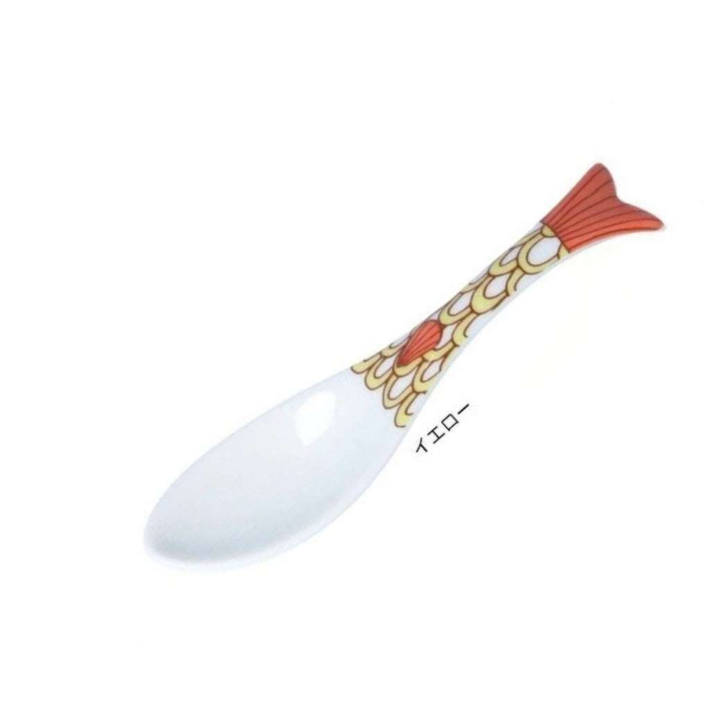 日本製 九谷燒 陶瓷魚湯匙 盒裝 三色 | 晴九谷 魚尾湯匙 中華湯匙 甜點湯匙 送禮