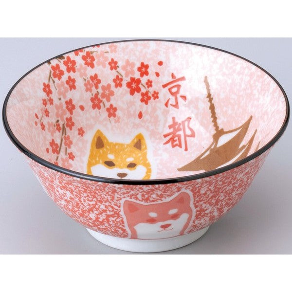 日本製 柴犬浪裏/淺草/京都碗盤 | 柴犬碗 紀念性禮物 浮世繪 碗盤