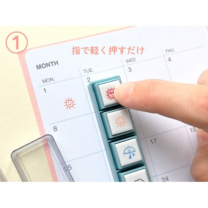 日本 KODOMO NO KAO Pochitto Pick!可拆卸連續按壓印章 | 手帳印章 連續印章
