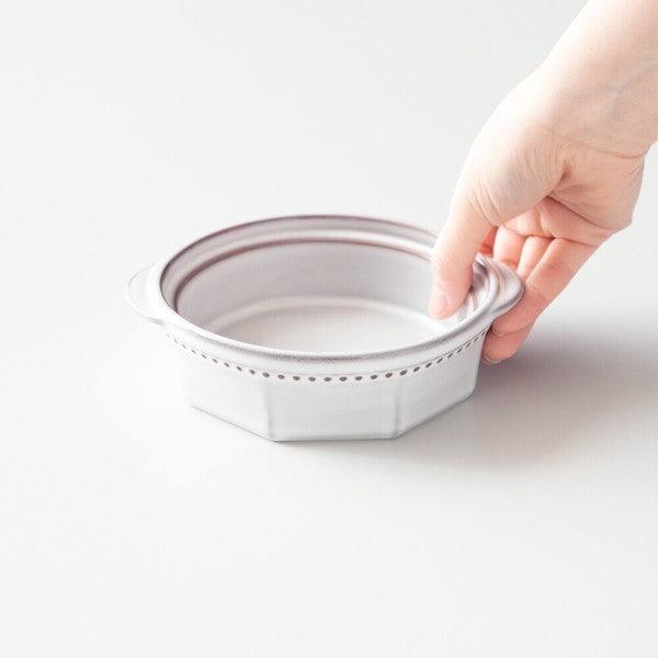 日本製 美濃燒 ROOTS Colline 法式圓點雙耳圓形烤盤 焗烤盤 14.5cm| 燉菜盤 湯碗