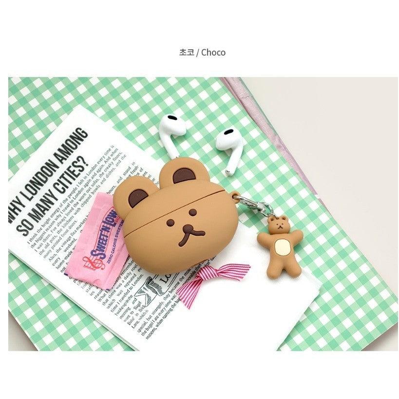 韓國 Romane 早午餐兄弟 熊熊 AirPods3矽膠保護套 附吊飾|耳機殼 耳機保護套