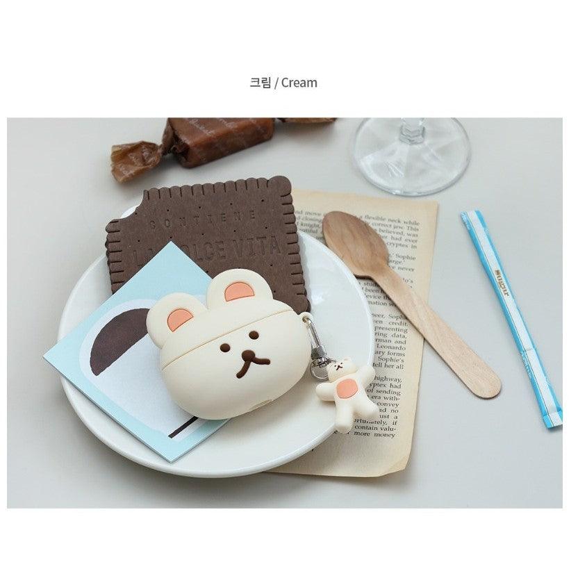 韓國 Romane 早午餐兄弟 熊熊 AirPods3矽膠保護套 附吊飾|耳機殼 耳機保護套