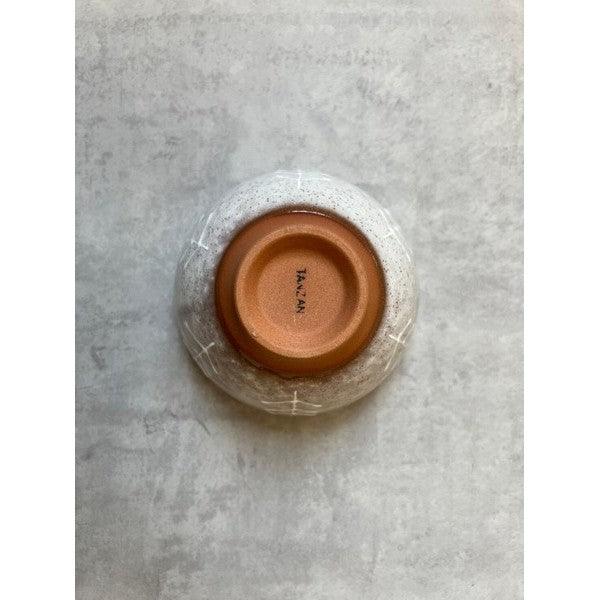 日本製 瀬戸燒 日式手繪陶瓷高腳茶碗 11cm 結晶 木頭|飯碗 餐碗 斗笠碗