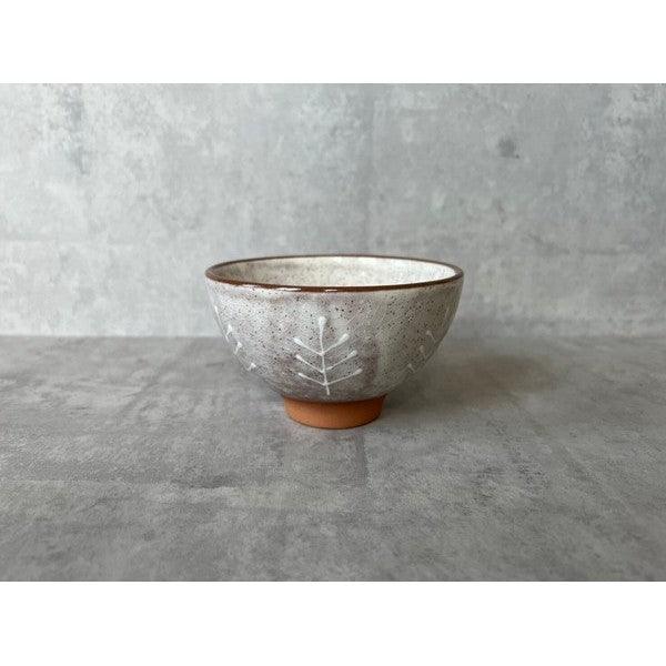 日本製 瀬戸燒 日式手繪陶瓷高腳茶碗 11cm 結晶 木頭|飯碗 餐碗 斗笠碗