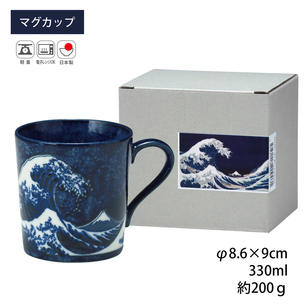 日本製 富士山海浪紋餐具 | 大盤 小碟 馬克杯 富嶽三十六景 浮世繪