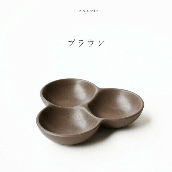 日本製 美濃燒 陶瓷三重調味盤 | 配料 配菜 醬料 漬物盤 拉麵 清粥 佐菜 調味碟
