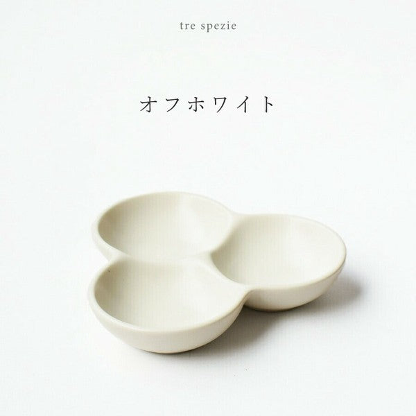 日本製 美濃燒 陶瓷三重調味盤 | 配料 配菜 醬料 漬物盤 拉麵 清粥 佐菜 調味碟