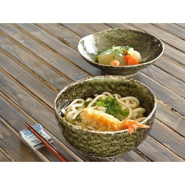 日本製 美濃燒 深綠色窯禦蓋飯碗 16cm|丼飯碗 拉麵碗 碗公