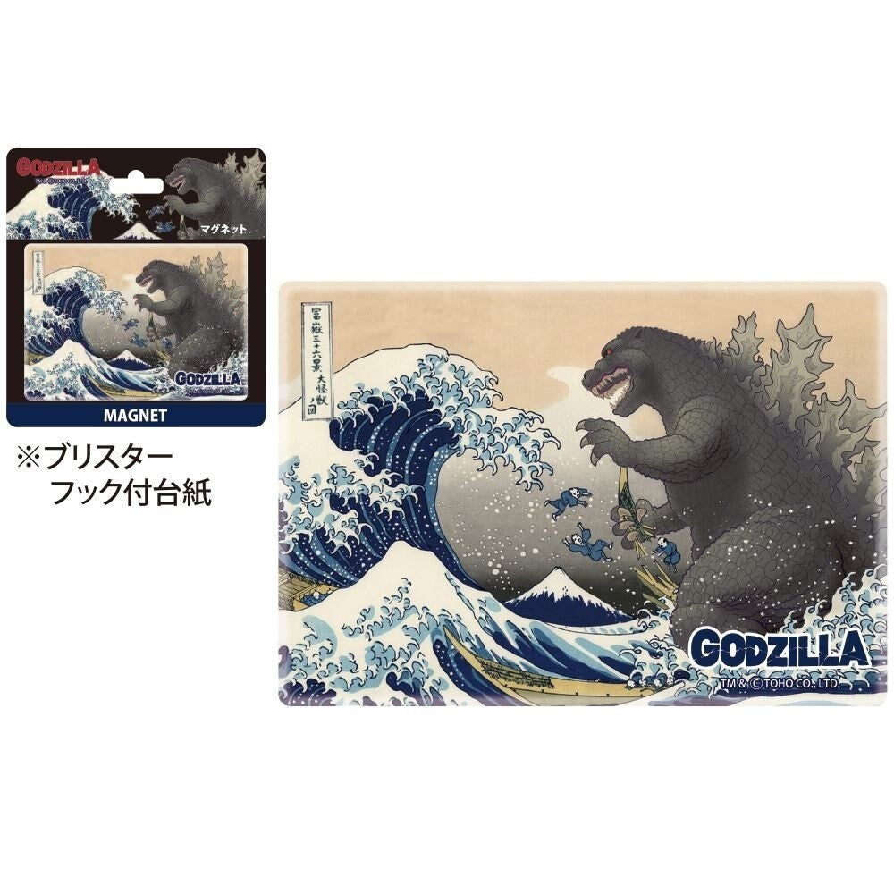日本限定【Godzilla】浮世繪x哥吉拉 巨型磁鐵 | 富嶽三十六景 浮世繪磁鐵 筆記本