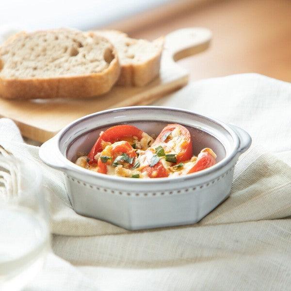 日本製 美濃燒 ROOTS Colline 法式圓點雙耳圓形烤盤 焗烤盤 14.5cm| 燉菜盤 湯碗