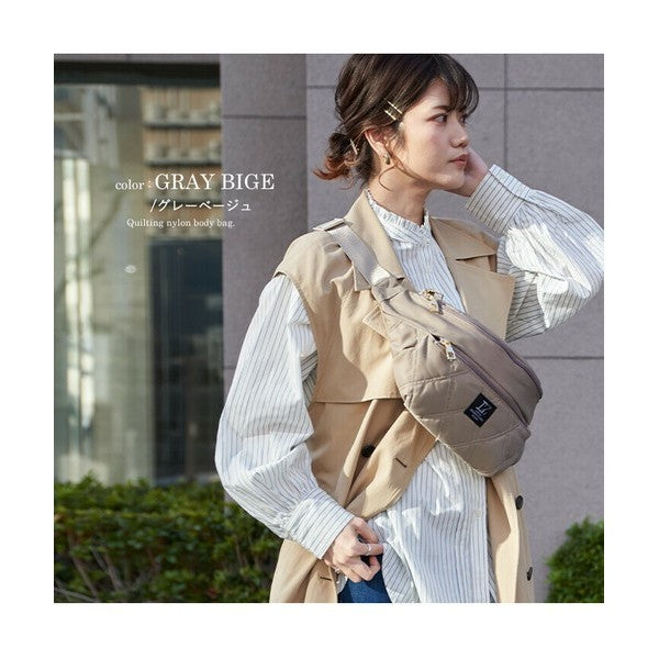 日本 LIZDAYS 金光菱格紋腰包 胸包 | 防水腰包 胸包 側背包 菱格紋包