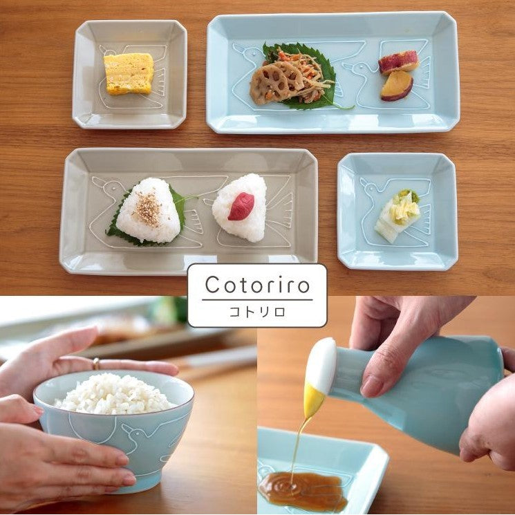 日本製 COTORIRO 波佐見燒 小鳥長盤 23.5cm | 方盤 長盤 魚盤 長皿