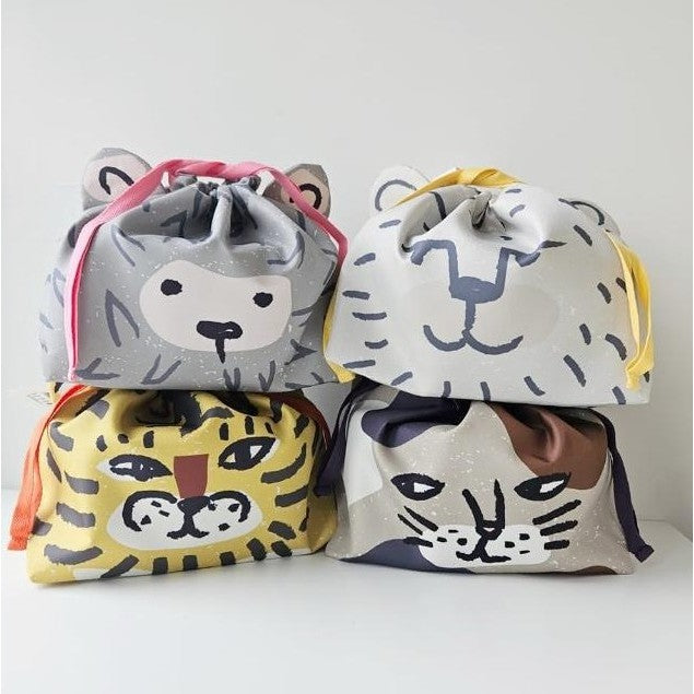 日本 CDF 動物午餐便當袋 | 保溫袋 保冷袋 束口袋 三色碗餐袋