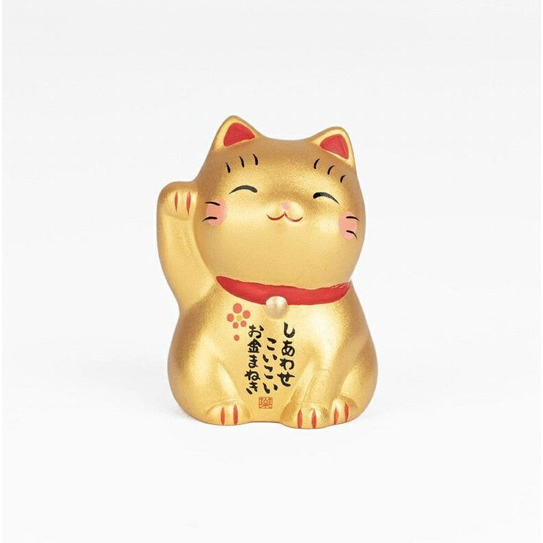 日本 藥師窯 錦彩招財貓擺飾 | 白 金 招財貓擺件 開運招福