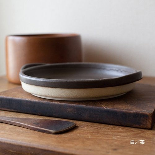 日本製 4th market 萬古燒雙耳烤盤 | 焗烤盤 陶瓷 烤箱烤盤