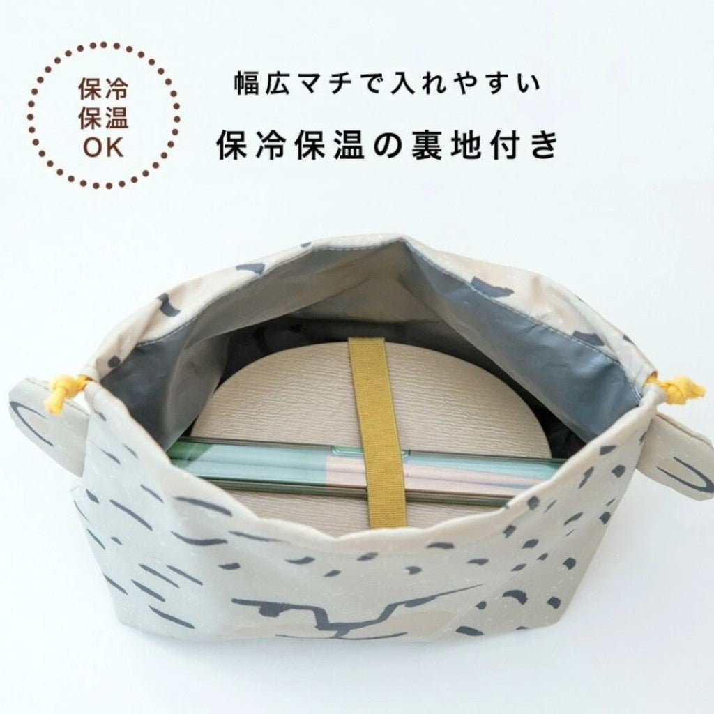 日本 CDF 動物午餐便當袋 | 保溫袋 保冷袋 束口袋 三色碗餐袋