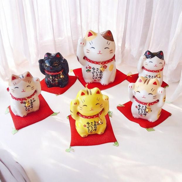 日本 藥師窯 彩繪招財貓 福財招財貓 | 金槌 開運招福 開運小物