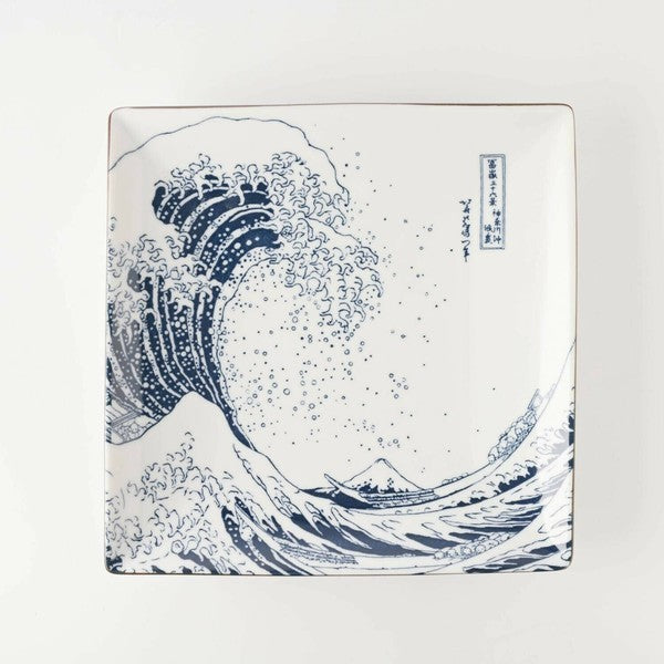 日本製 美濃燒 北齋富士碗盤 | 浮世繪碗盤 飯碗 富嶽三十六景 神奈川