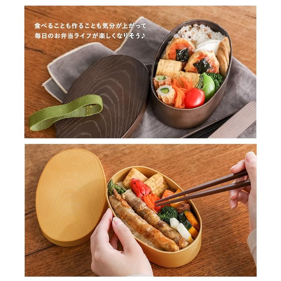 日本製 Wappa 木紋便當盒 | 可微波 弁当箱 木筷 日式便當盒